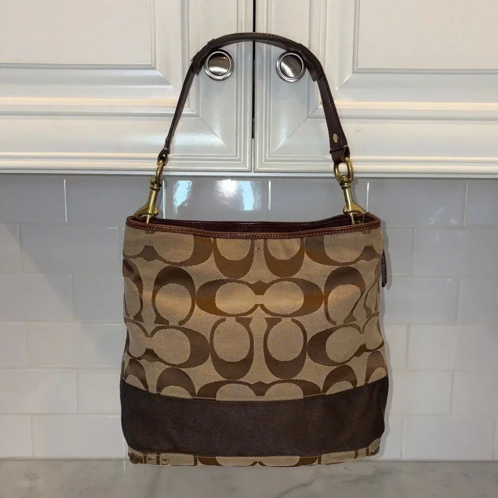 Coach Bag Purse HandbagβY2K Jacquard Signature Logo Hobo Shoulder Tote Bag